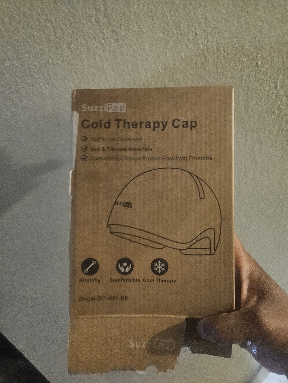 SuzziPad Cold Therapy Cap - Brown Packaging